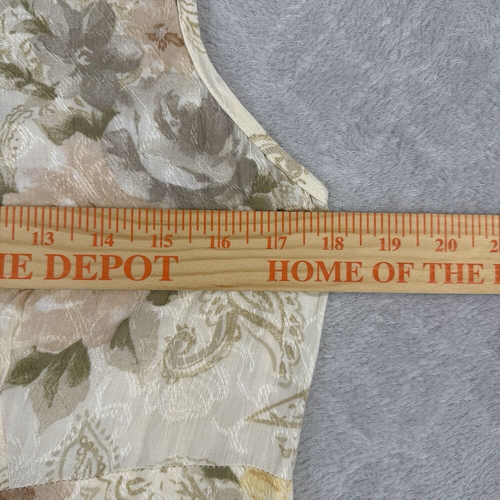 Vtg Dressbarn Maxi Dress 8 Floral Neutral Coquette Grandma Cottagecore Y2K 90s - Picture 6 of 10